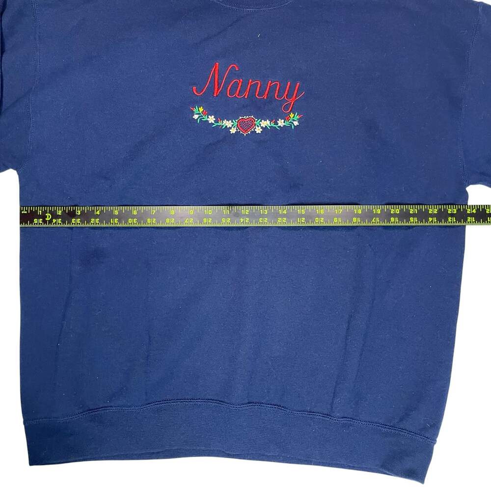 Jerzees Nanny Embroidered Sweatshirt Navy Crewneck Mens XL - Picture 3 of 5